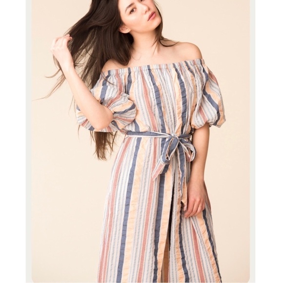 Ulla Johnson Elan Sky Striped Seersucker Wide Leg Jumpsuit Size 4 - Picture 4 of 8